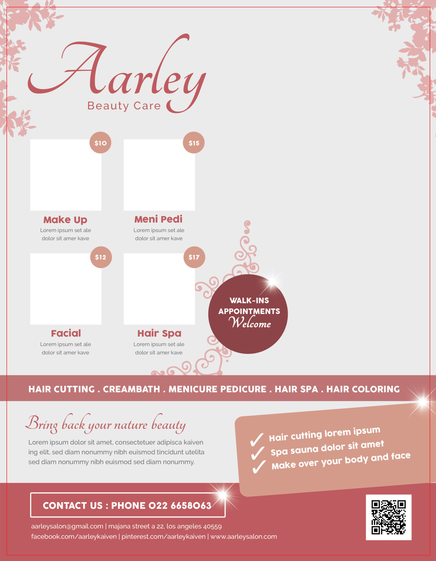 beauty-care-flyer-Red
