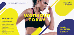 gym workout flyer210x99mm