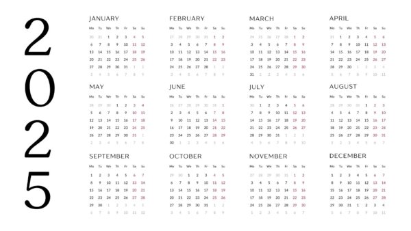 2025 Holidays Calendar