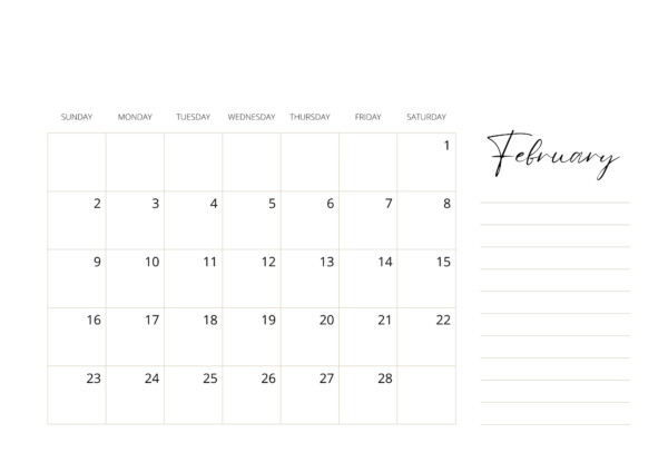 2025 Plain Calendar - Image 4