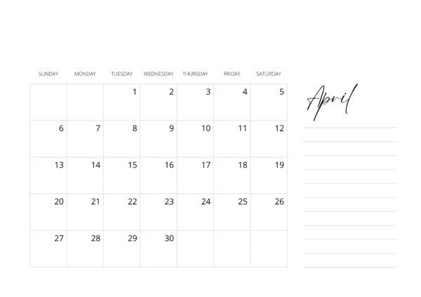 2025 Plain Calendar - Image 6