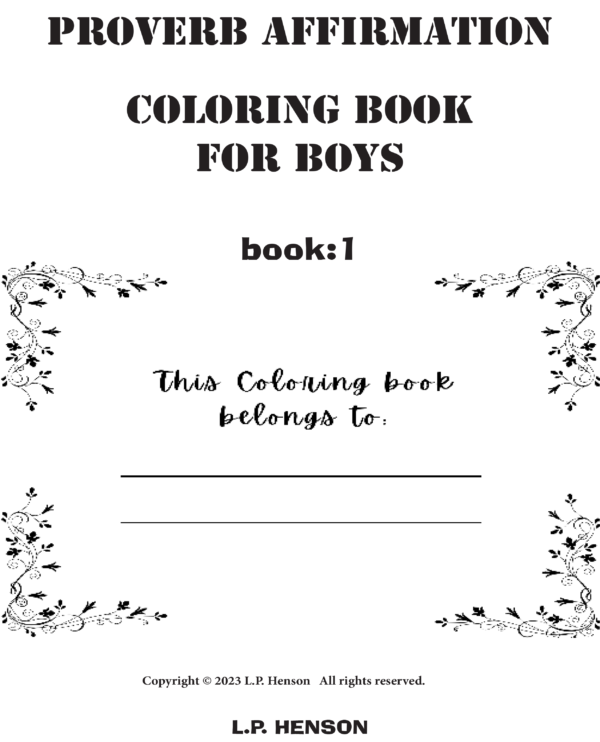 Proverb Affirmation Coloring Book for Boys: Book 1-Vol 1 - Image 2