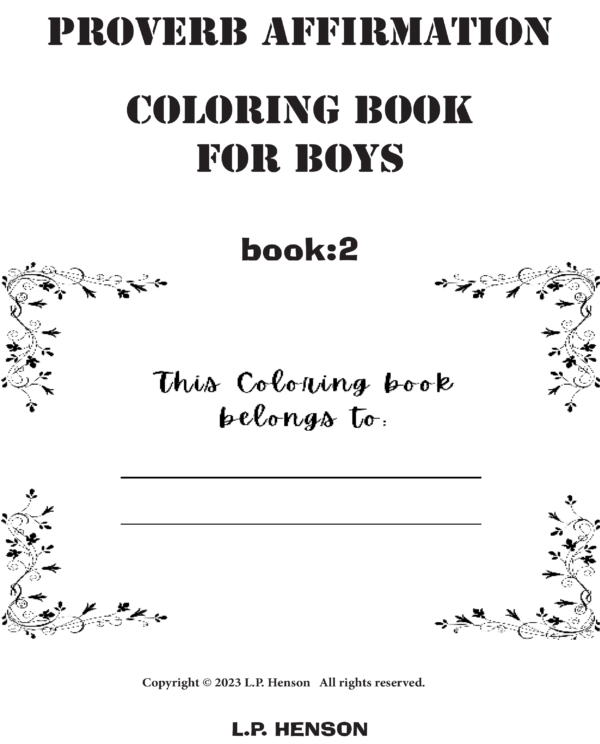 Proverb Affirmation Coloring Book for Boys: Book 1-Vol 2 - Image 2