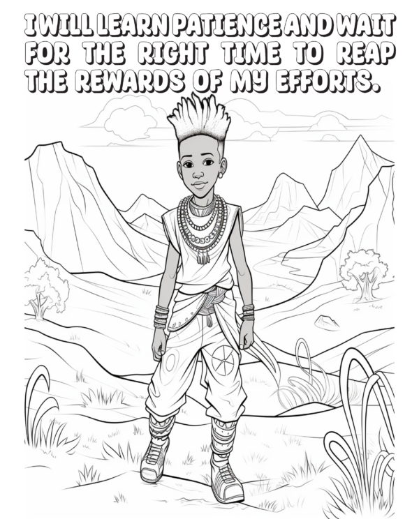 Proverb Affirmation Coloring Book for Boys: Book 1-Vol 2 - Image 3