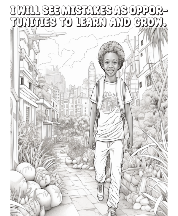 Proverb Affirmation Coloring Book for Boys: Book 1-Vol 3 - Image 8