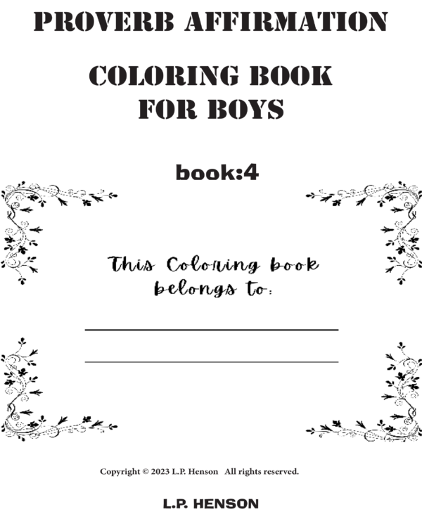 Proverb Affirmation Coloring Book for Boys: Book 1-Vol 4 - Image 2