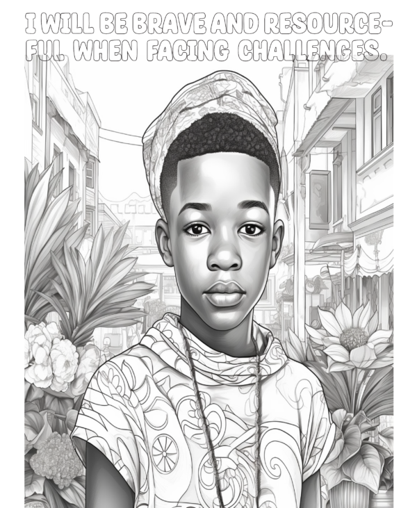 Proverb Affirmation Coloring Book for Boys: Book 1-Vol 4 - Image 12