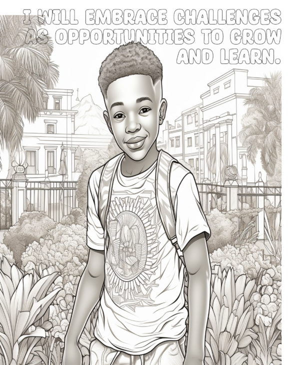 Proverb Affirmation Coloring Book for Boys: Book 1-Vol 4 - Image 4