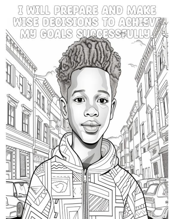 Proverb Affirmation Coloring Book for Boys: Book 1-Vol 4 - Image 3