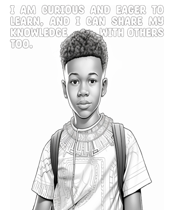 Proverb Affirmation Coloring Book for Boys: Book 1-Vol 6 - Image 5