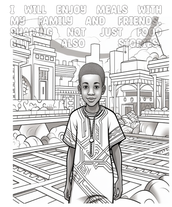 Proverb Affirmation Coloring Book for Boys: Book 1-Vol 6 - Image 4