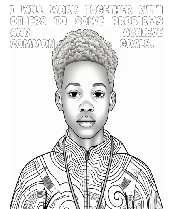 Proverb Affirmation Coloring Book for Boys: Book 1-Vol 6 - Image 3