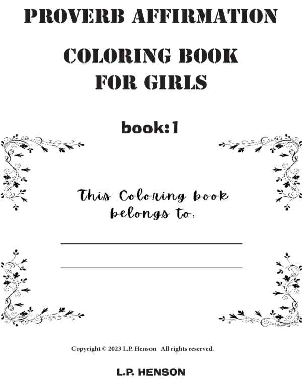 Proverb Affirmation Coloring Book for Girls: Book 1-Vol 1 - Image 2