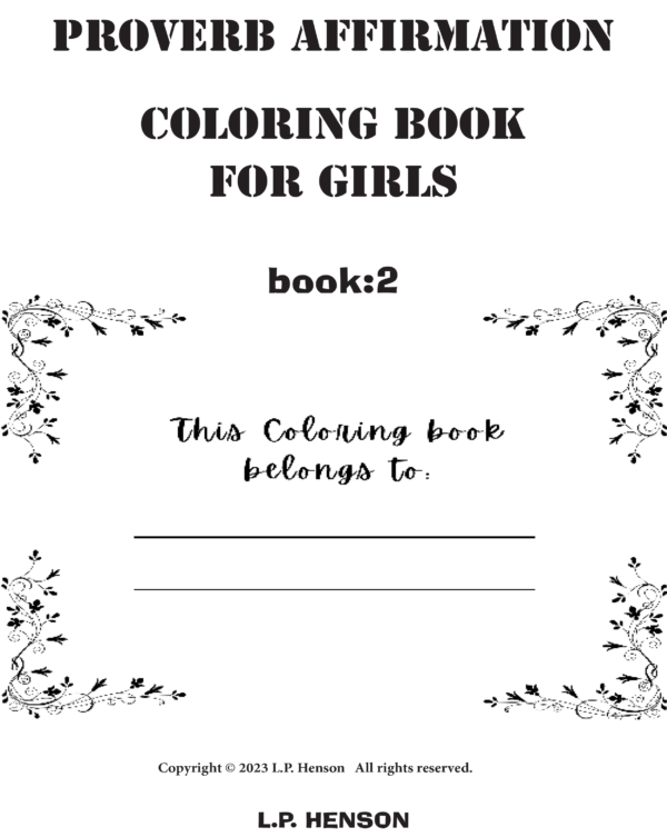 Proverb Affirmation Coloring Book for Girls: Book 1-Vol 2 - Image 2