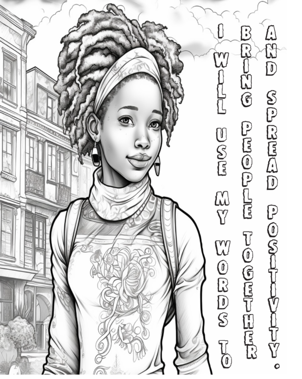 Proverb Affirmation Coloring Book for Girls: Book 1-Vol 2 - Image 8