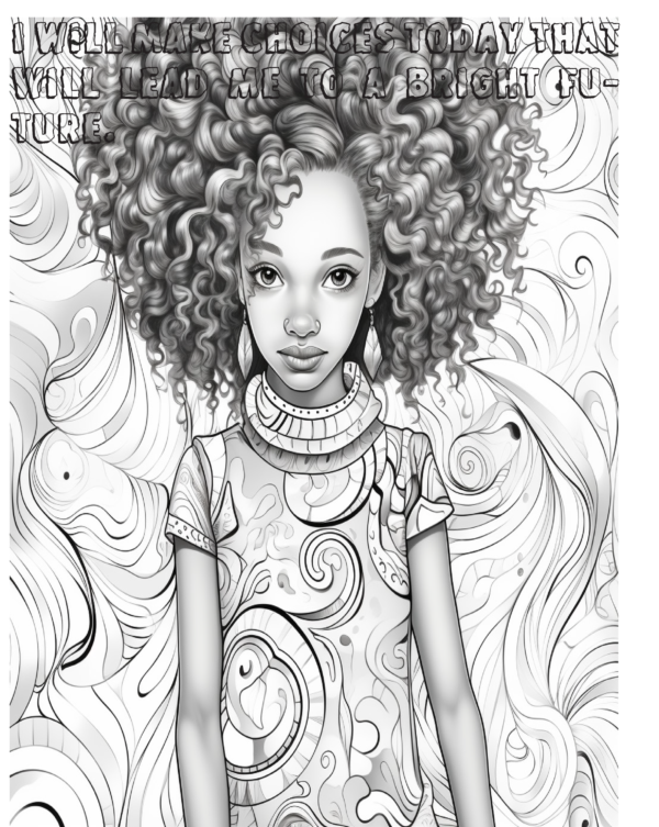 Proverb Affirmation Coloring Book for Girls: Book 1-Vol 2 - Image 9