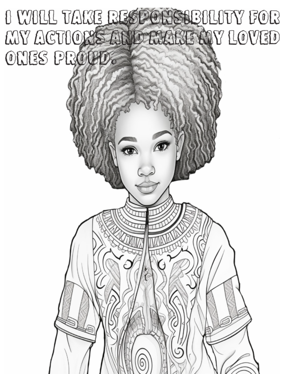 Proverb Affirmation Coloring Book for Girls: Book 1-Vol 2 - Image 6