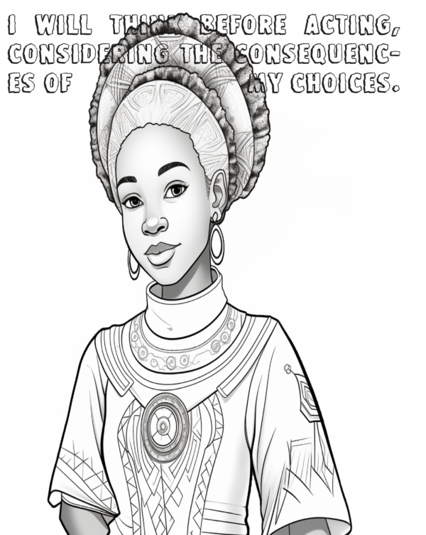 Proverb Affirmation Coloring Book for Girls: Book 1-Vol 2 - Image 5