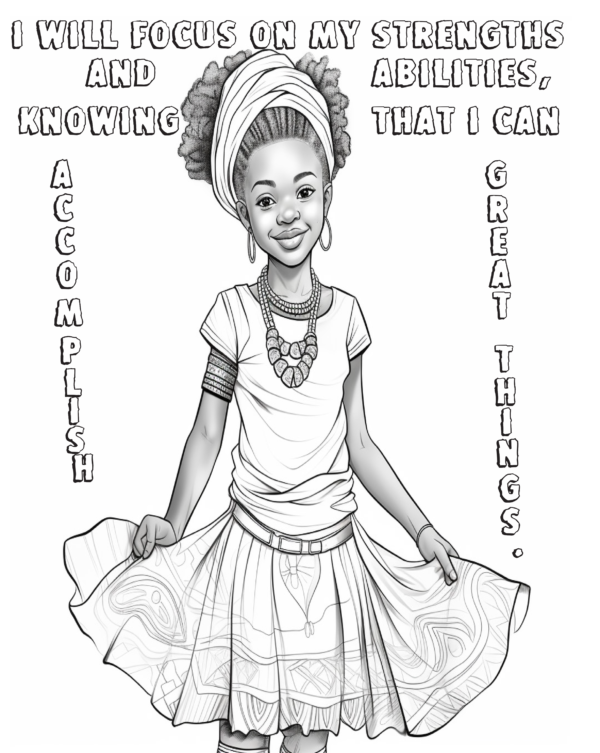 Proverb Affirmation Coloring Book for Girls: Book 1-Vol 2 - Image 4