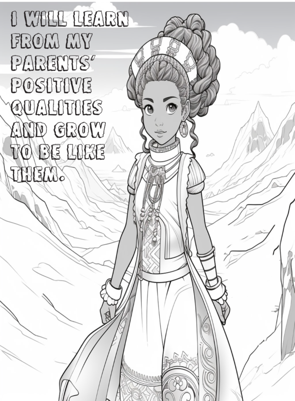 Proverb Affirmation Coloring Book for Girls: Book 1-Vol 3 - Image 8