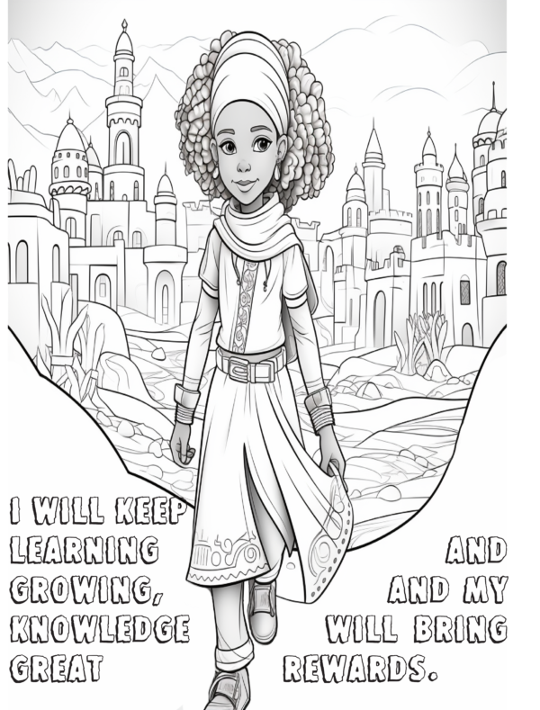 Proverb Affirmation Coloring Book for Girls: Book 1-Vol 3 - Image 6