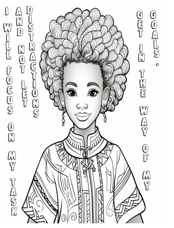 Proverb Affirmation Coloring Book for Girls: Book 1-Vol 3 - Image 3