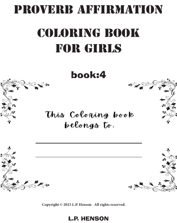 Proverb Affirmation Coloring Book for Girls: Book 1-Vol 4 - Image 2