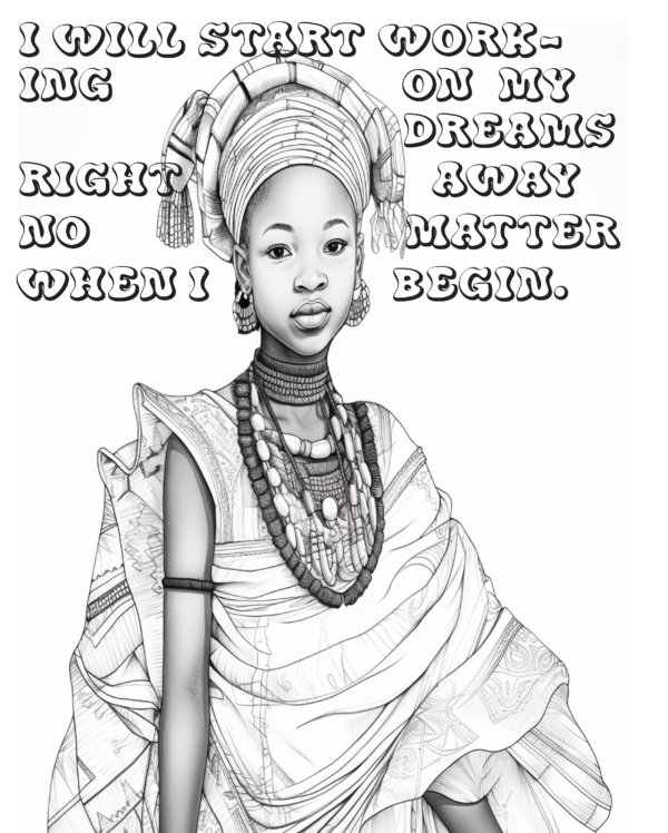 Proverb Affirmation Coloring Book for Girls: Book 1-Vol 5 - Image 8