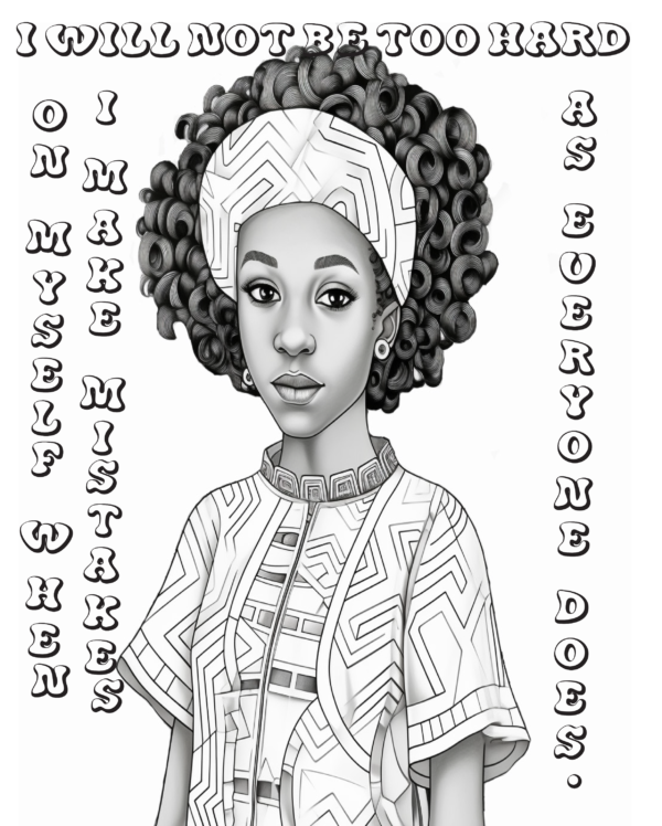 Proverb Affirmation Coloring Book for Girls: Book 1-Vol 5 - Image 3