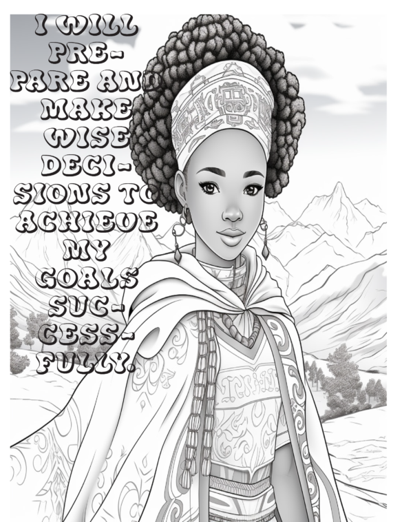 Proverb Affirmation Coloring Book for Girls: Book 1-Vol 6 - Image 4