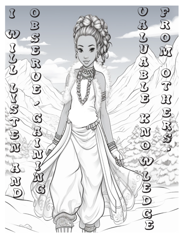 Proverb Affirmation Coloring Book for Girls: Book 1-Vol 6 - Image 3